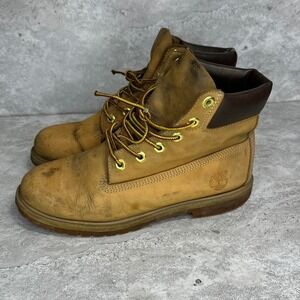 Tan and brown Timberland 6 inch boots  Size 7 Woman's #indie